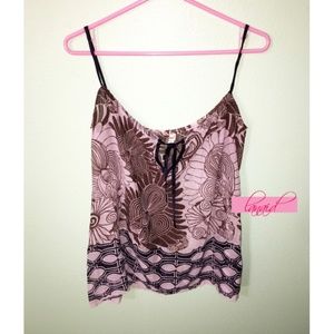Joie Floral Keyhole Cut-Out Cutout Silk Natural Fiber Camisole Sleeveless Tank
